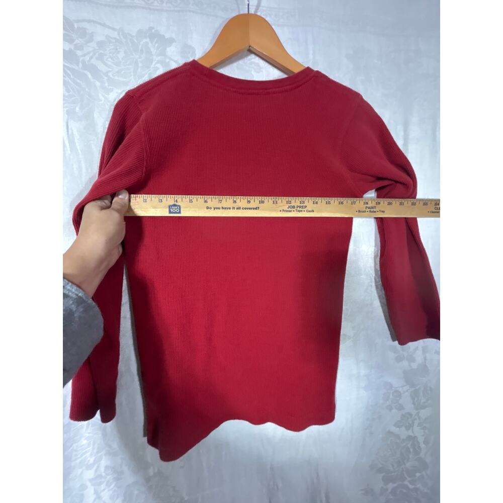 Nike Thermal Long Sleeve T Shirt Large Red Waffle Knit Rainbow Dripping Paint - Picture 6 of 7